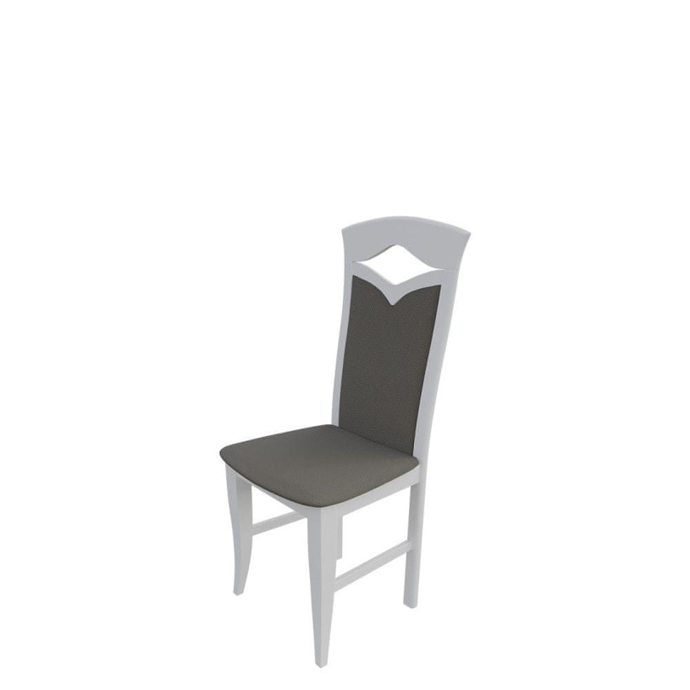 Veneti Jedálenská stolička MOVILE 30 - biela / šedá ekokoža